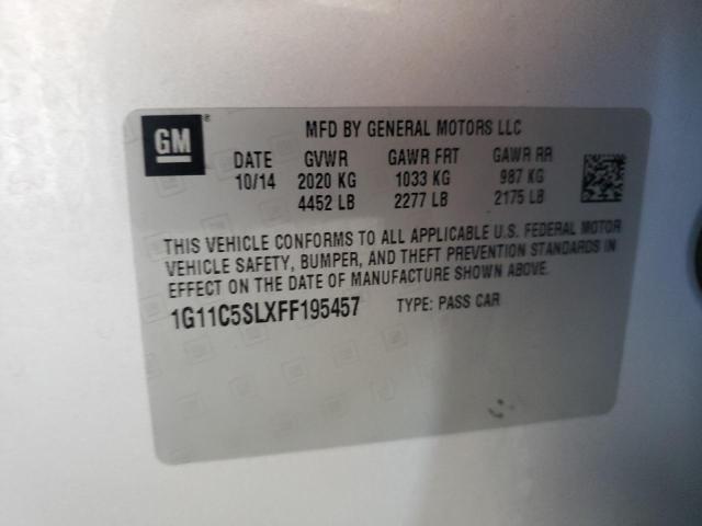 1G11C5SLXFF195457 - 2015 CHEVROLET MALIBU 1LT Gümüş foto 12