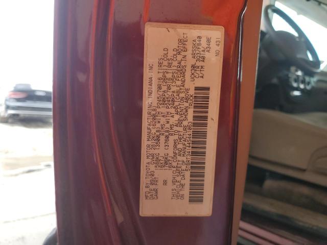 5TBRT34144S441063 - 2004 TOYOTA TUNDRA ACCESS CAB SR5 BURGUNDY photo 12