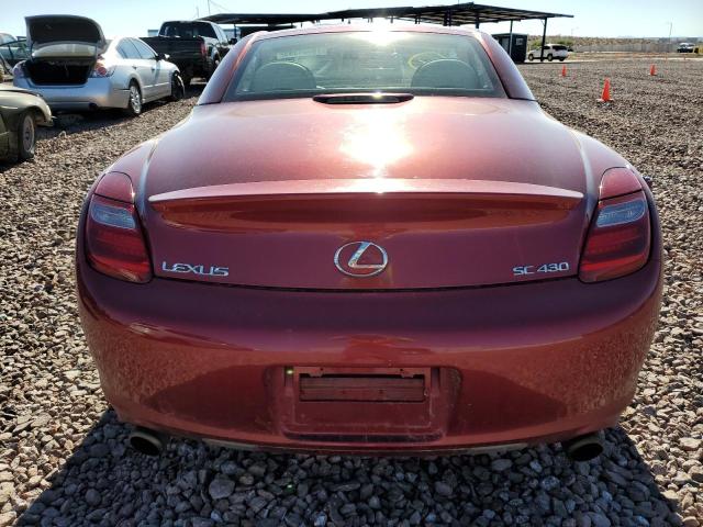 JTHFN48Y469003788 - 2006 LEXUS SC 430 RED photo 6