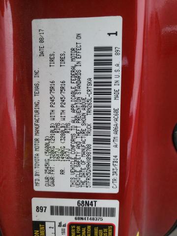 5TFRX5GN9HX098708 - 2017 TOYOTA TACOMA ACCESS CAB RED photo 12