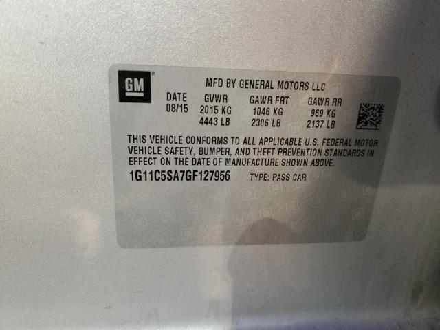 1G11C5SA7GF127956 - 2016 CHEVROLET MALIBU LIM LT Күміс фото 12