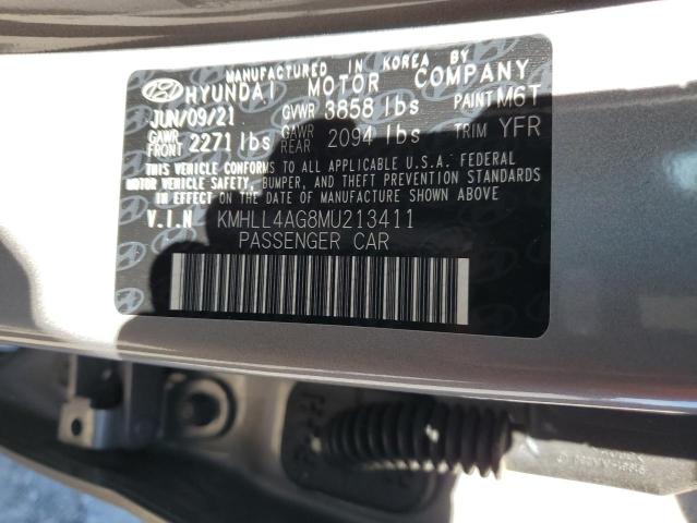 KMHLL4AG8MU213411 - 2021 HYUNDAI ELANTRA SE GRAY photo 12