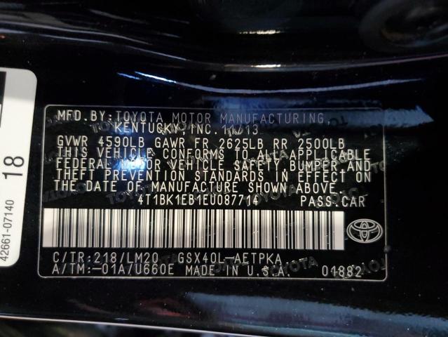 4T1BK1EB1EU087714 - 2014 TOYOTA AVALON BASE 黑色 照片 12