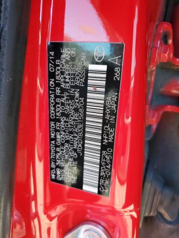 JTDKDTB33E1568704 - 2014 TOYOTA PRIUS C RED photo 12