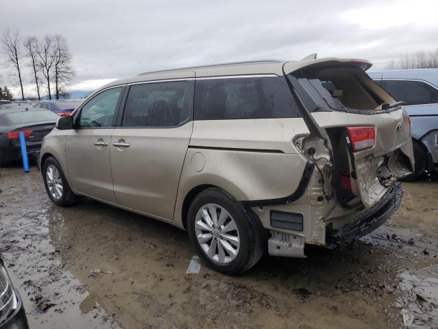 KNDMC5C17F6026823 - 2015 KIA SEDONA EX GOLD photo 2