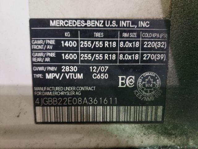 4JGBB22E08A361611 - 2008 MERCEDES-BENZ ML 320 CDI WHITE photo 13