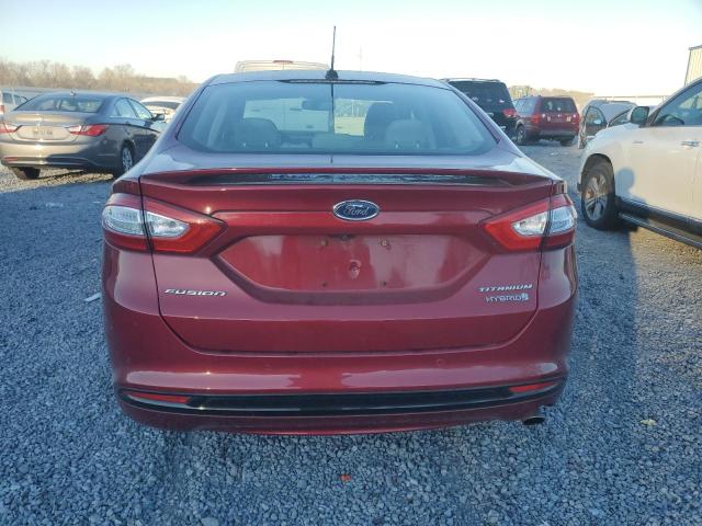 3FA6P0RU5GR126334 - 2016 FORD FUSION TITANIUM HEV RED photo 6