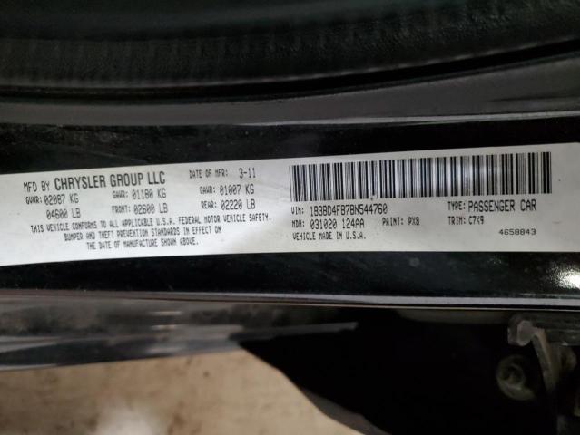 1B3BD4FB7BN544760 - 2011 DODGE AVENGER EXPRESS 黑色 照片 12