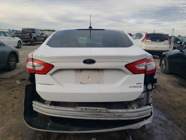 3FA6P0LU3ER371302 - 2014 FORD FUSION SE HYBRID WHITE photo 6