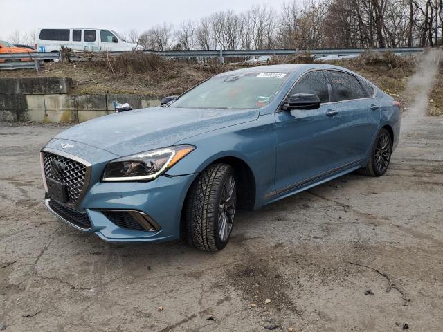 KMHGN4JB2JU236825 - 2018 GENESIS G80 SPORT BLUE photo 1