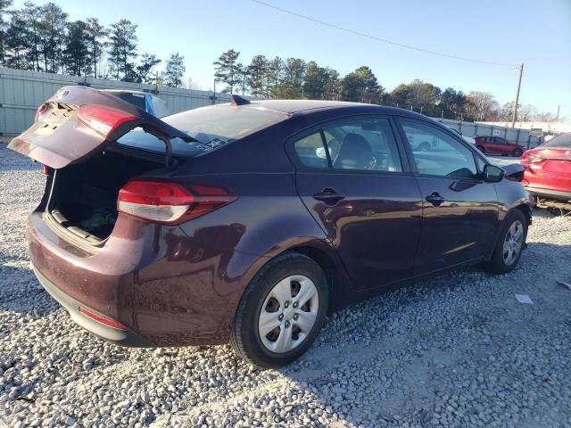 3KPFL4A74HE147719 - 2017 KIA FORTE LX BURGUNDY photo 3