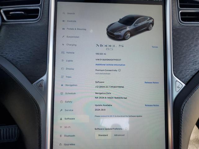 5YJSA1DNXDFP15537 - 2013 TESLA MODEL S GRAY photo 9