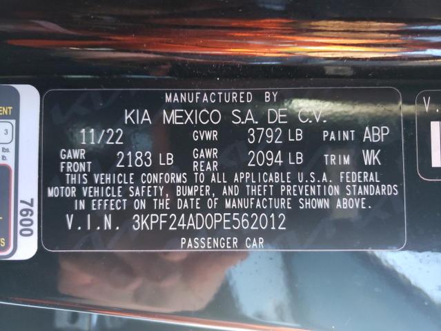 3KPF24AD0PE562012 - 2023 KIA FORTE LX BLACK photo 12