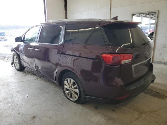 KNDMB5C18H6331589 - 2017 KIA SEDONA LX BURGUNDY photo 2