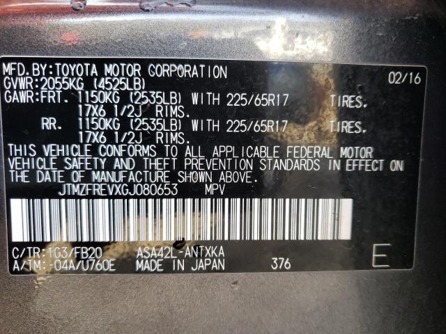 JTMZFREVXGJ080653 - 2016 TOYOTA RAV4 LE GRAY photo 13