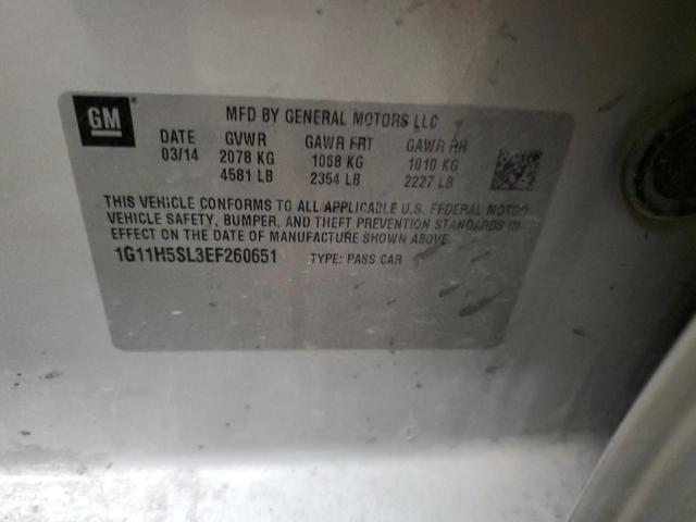 1G11H5SL3EF260651 - 2014 CHEVROLET MALIBU LTZ ვერცხლისფერი ფოტო 12