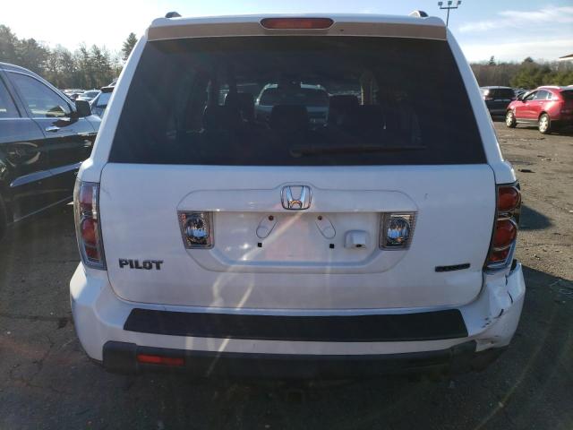 5FNYF18758B010531 - 2008 HONDA PILOT EXL WHITE photo 6