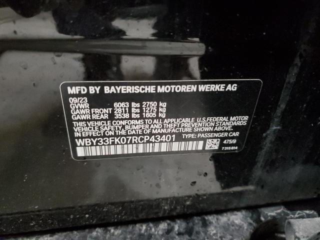 WBY33FK07RCP43401 - 2024 BMW I5 EDRIVE 40 Қара фото 12