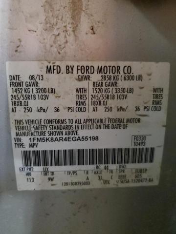 1FM5K8AR4EGA55198 - 2014 FORD EXPLORER POLICE INTERCEPTOR 银色 照片 14