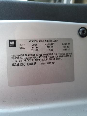 1G2AL15F577384586 - 2007 PONTIAC G5 SILVER photo 12