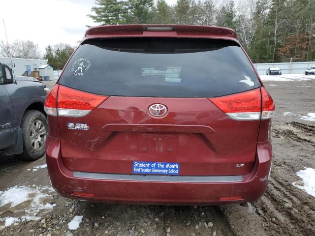 5TDKK3DC3CS279308 - 2012 TOYOTA SIENNA LE RED photo 6