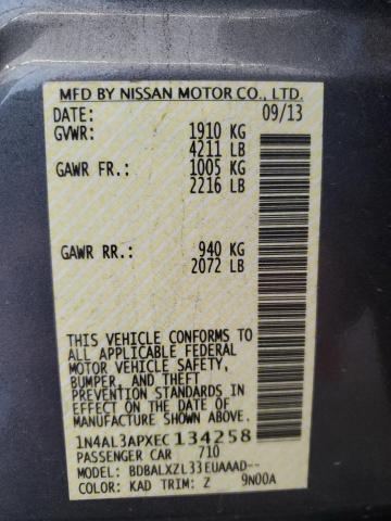 1N4AL3APXEC134258 - 2014 NISSAN ALTIMA 2.5 GRAY photo 13