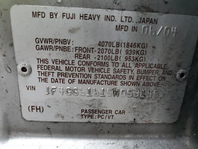 JF4GG61615H053145 - 2005 SAAB 9-2 LINEAR SILVER photo 12