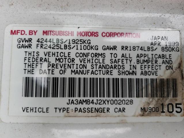 JA3AM84J2XY002028 - 1999 MITSUBISHI 3000 GT SL WHITE photo 12