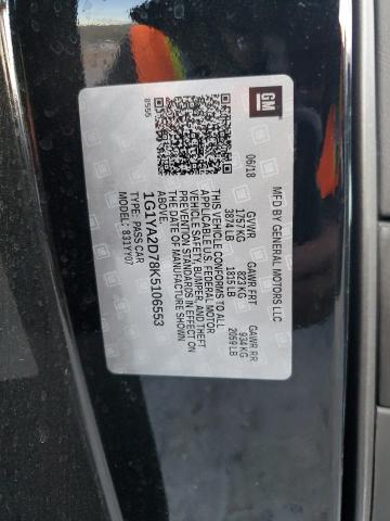 1G1YA2D78K5106553 - 2019 CHEVROLET CORVETTE STINGRAY 1LT BLACK photo 12