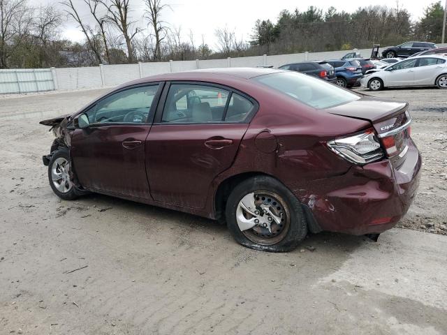 19XFB2F56DE096023 - 2013 HONDA CIVIC LX MAROON photo 2