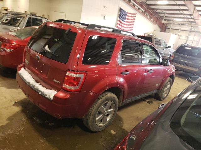 1FMCU931X8KE63270 - 2008 FORD ESCAPE XLT MAROON photo 3