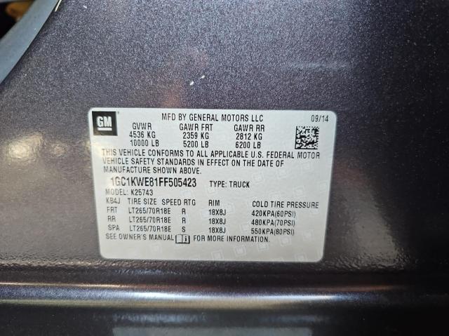 1GC1KWE81FF505423 - 2015 CHEVROLET SILVERADO K2500 HEAVY DUTY LTZ GRAY photo 10