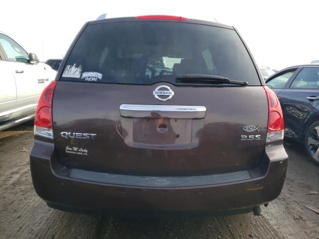 5N1BV28U17N137356 - 2007 NISSAN QUEST S BROWN photo 6