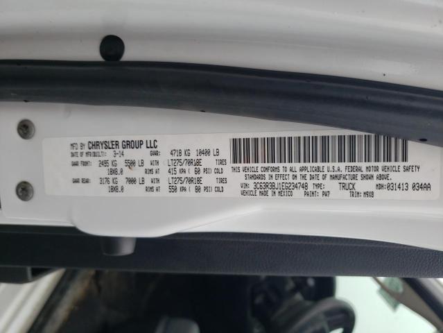 3C63R3BJ1EG234748 - 2014 RAM 3500 SLT WHITE photo 13