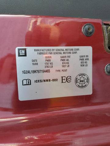 1G2AL18H797194465 - 2009 PONTIAC G5 RED photo 13