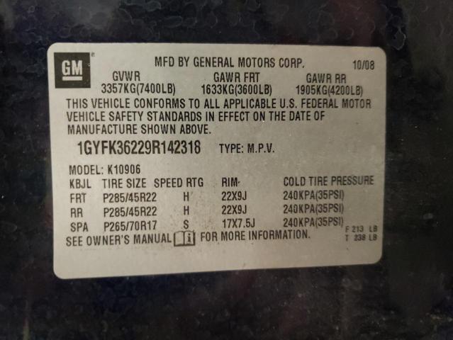1GYFK36229R142318 - 2009 CADILLAC ESCALADE ESV PLATINUM ლურჯი ფოტო 14