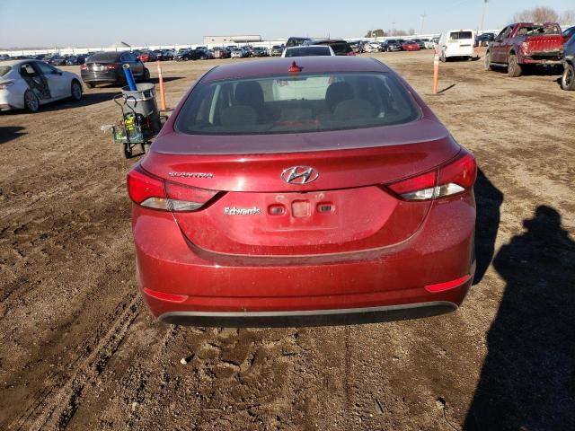 5NPDH4AE4FH588962 - 2015 HYUNDAI ELANTRA SE RED photo 6