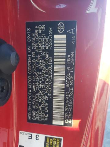 JTKJF5C73E3080188 - 2014 SCION TC RED photo 12