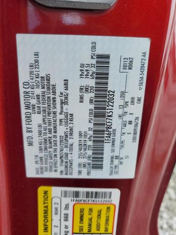 1FA6P8CF7K5122032 - 2019 FORD MUSTANG GT RED photo 13