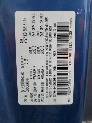 1D7HE48N46S532642 - 2006 DODGE DAKOTA QUAD SLT BLUE photo 12