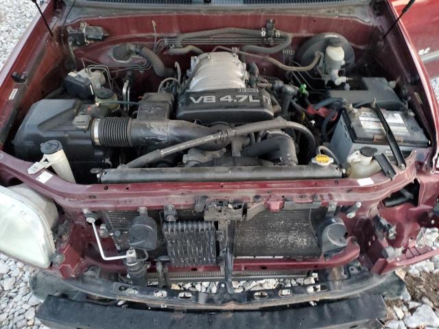 5TBBT44124S447032 - 2004 TOYOTA TUNDRA ACCESS CAB SR5 BURGUNDY photo 11