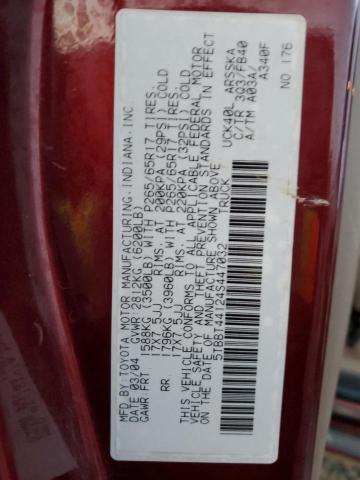 5TBBT44124S447032 - 2004 TOYOTA TUNDRA ACCESS CAB SR5 BURGUNDY photo 13