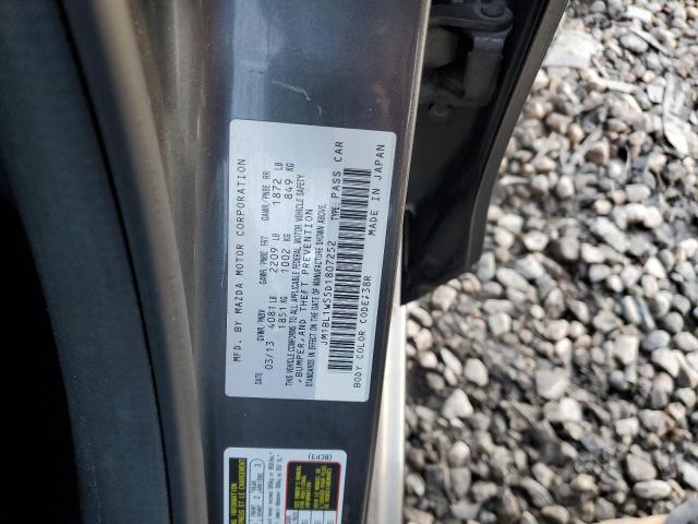 JM1BL1W55D1807252 - 2013 MAZDA 3 S CHARCOAL photo 12