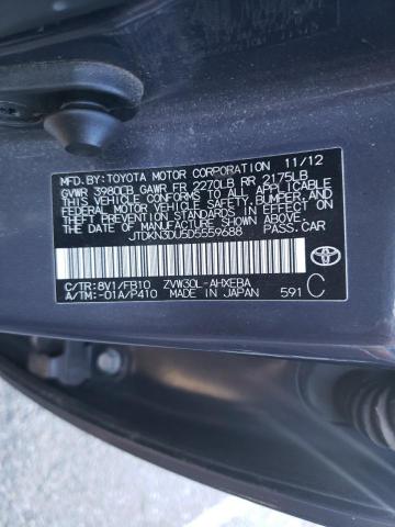 JTDKN3DU5D5559688 - 2013 TOYOTA PRIUS GRAY photo 13