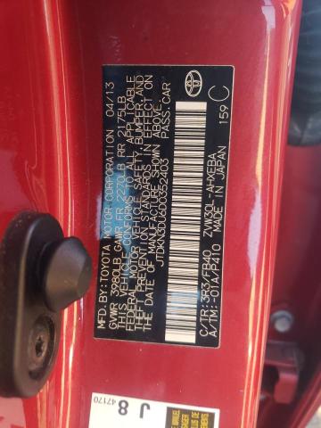 JTDKN3DU6D0352403 - 2013 TOYOTA PRIUS RED photo 13