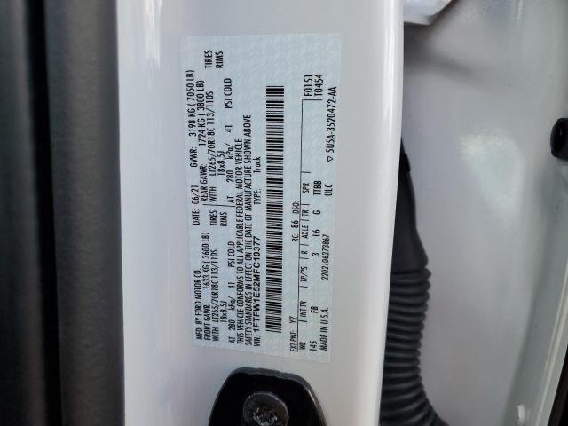 1FTFW1E52MFC10377 - 2021 FORD F150 SUPERCREW WHITE photo 13