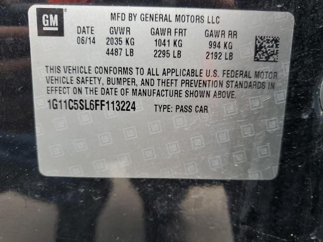 1G11C5SL6FF113224 - 2015 CHEVROLET MALIBU 1LT Қара фото 12