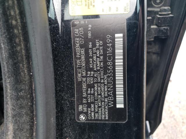 WBANU53568C116499 - 2008 BMW 528 I BLACK photo 12