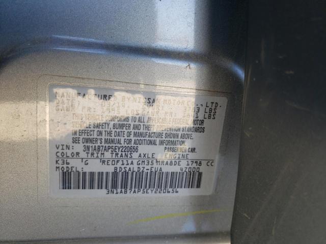 3N1AB7AP5EY220656 - 2014 NISSAN SENTRA S SILVER photo 12