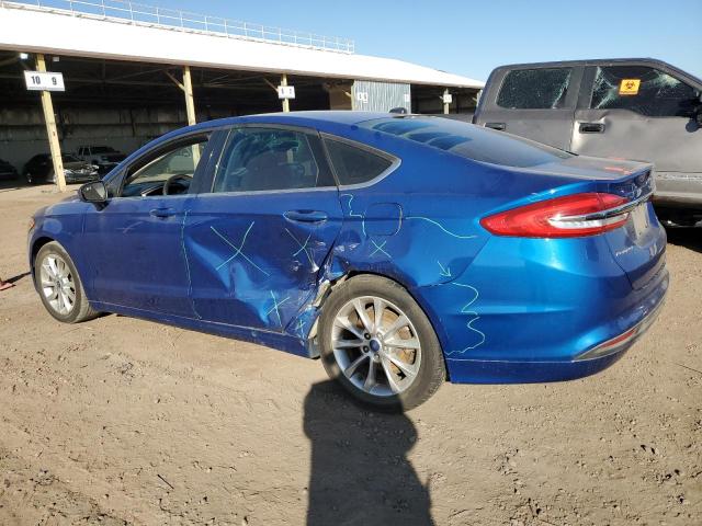 3FA6P0H77HR259271 - 2017 FORD FUSION SE BLUE photo 2